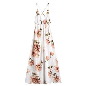New Zaful white floral halter dress